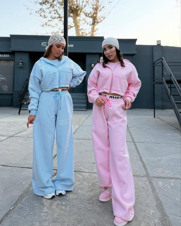 ست سویشرت و شلوار و کراپ